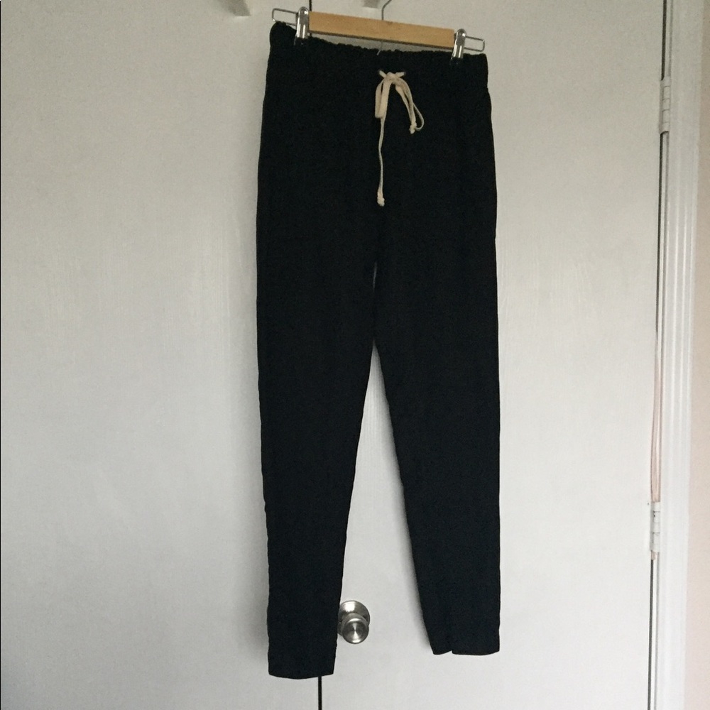 Black linen pants
